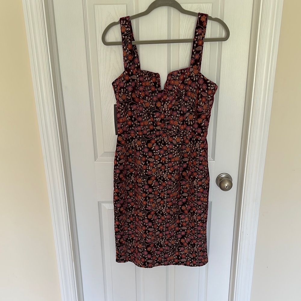 Anthropologie Black and Red Square Neck Sundress
